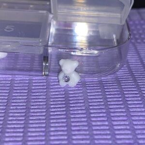 10pcs 3D Nail Charm White Mini Teddy Bear w/ Rhinestone- Made For All Nails
